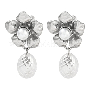 Серьги-гвоздики в форме цветка из нержавеющей стали 304 EJEW-M233-01P
