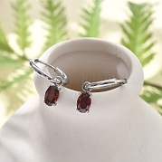 Серьги-кольца из нержавеющей стали 304 с микропаве из кубического циркония STAS-R004-07P-01