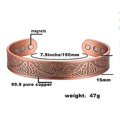 Сплав магнитные браслеты-манжеты для женщин и мужчин&nbsp;PW-WG11C77-01