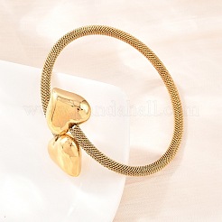 Armreifen aus Edelstahl 304 mit Netzkette für Damen&nbsp;BJEW-D460-05G