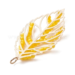 Подвески из стеклянных бусин ручной работы в форме листьев&nbsp;PALLOY-MZ00935-03