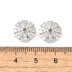 Колпачки для бусин из прозрачного кубического циркония в форме цветка из латуни KK-V008-03P