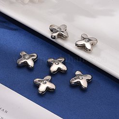 ブレスレット時計バンド作り用の文字スライドチャーム  プラチナメッキ合金クリスタルラインストーンスライドチャーム  カドミウムフリー＆ニッケルフリー＆鉛フリー  文字.x  11~13x9~11.5x4~5mm  穴：7.5~8x1mm&nbsp;X-ALRI-O012-X-NR