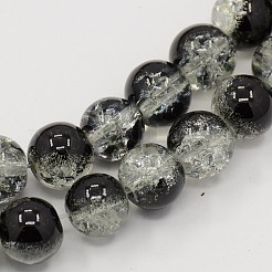 Due fili di perline tono vetro crackle&nbsp;CCG-Q002-6mm-M
