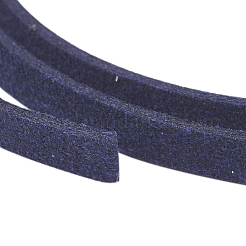 スエード調コード  フェイクレース  マリンブルー  5x1.5mm  約5m /ロール&nbsp;X-LW-R003-5mm-1075