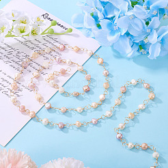 Цепочки из бисера из культивированного пресноводного жемчуга ручной работы&nbsp;AJEW-TA0001-94