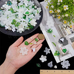 DIYジュエリー作りのパーツキット  透明アクリルチャーム付き  スプレーペイント ABS プラスチック イミテーションパール & アクリルビーズ  ミックスカラー  10.5x5x3.5mm  穴：1.4mm&nbsp;DIY-AR0005-10