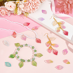 140 шт. двухцветные стеклянные подвески с осенней тематикой GLAA-GA0001-84