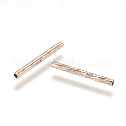 真鍮製チューブビーズ  長持ちメッキ  ローズゴールド  20x2mm  穴：1.2mm&nbsp;KK-P170-05RG-02