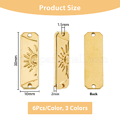 18 шт. 3-х цветные подвески-соединители из нержавеющей стали 304 STAS-DC0014-64