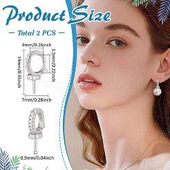 2 pieza de 925 colgantes de plata de ley con rhinestone de cristal&nbsp;STER-ME0001-24P