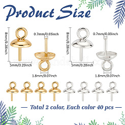 80 шт. подвески-булавки с чашечкой из нержавеющей стали 304 STAS-ME0001-80