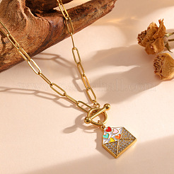 Colliers pendentifs en forme d'enveloppe en acier inoxydable 304&nbsp;WG8DC21-01