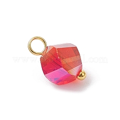 7 Stück galvanisierte transparente Glasanhänger&nbsp;PALLOY-JF04316-01