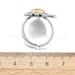 Кольца-манжеты в готическом стиле из латуни с микропаве из прозрачных кубических цирконий для женщин RJEW-U051-02D-GP