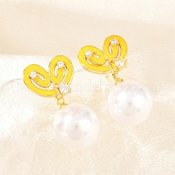 Boucles d'oreilles pendantes en laiton et zircon cubique transparent pour la Saint-Valentin&nbsp;EJEW-Z164-07G-04
