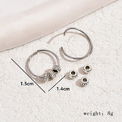 Классические винтажные латунные серьги-кольца рондель DY8835