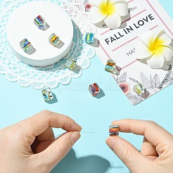 10 Stück 5 Farben Silberfolie Glasperlen&nbsp;FOIL-CJ0001-15