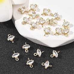 Ciondoli a forma di occhio di cavallo in ottone con pavé di zirconi cubici Shegrace&nbsp;XGRQ2O424-436A-G