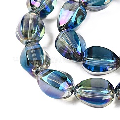 電気メッキガラスビーズセット  涙の形  ダークターコイズ  15x11.5~12x10~10.5mm  穴：1.2mm  約39~40個/連  23.62~23.94インチ（60~60.8cm）&nbsp;EGLA-T028-01N