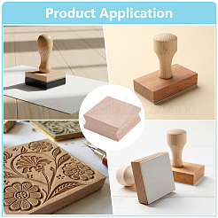 スタンプ彫刻用の角溝木版  未仕上げの木材クラフト用品  バリーウッド  50.5x50x20mm&nbsp;WOOD-WH0062-58