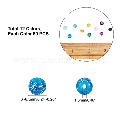 720 шт. 12-х цветные стеклянные бусины для вытяжки DGLA-PH0002-08