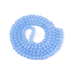 アクリル模造キャットアイビーズ連売り  ラウンド  コーンフラワーブルー  5.5~6mm  穴：0.9~1mm  約146~149個/連  30.31~31.5インチ（77~80cm）&nbsp;OACR-Q197-01A-05