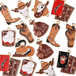 18 шт. 9 стиля ковбойская шляпа сапоги мешок денег череп сплав эмалированные подвески&nbsp;FIND-FS0003-91