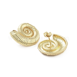 Латунные серьги-гвоздики в форме улитки EJEW-Q811-05G