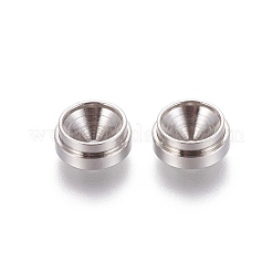変色しにくい202ステンレススチールラインストーンカボションセッティング  ステンレス鋼色  8x3mm  穴：1mm&nbsp;STAS-E464-12A-P