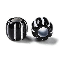 Непрозрачные акриловые европейские бусины с распылением SACR-P031-02B-01