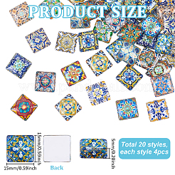 4 пакетик стеклянных кабошонов&nbsp;GGLA-PH0001-75A