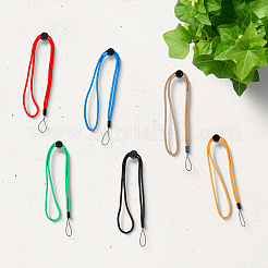 6 шт. 6-х цветные полиэстеровые ремешки для мобильных телефонов&nbsp;HJEW-GF0001-69