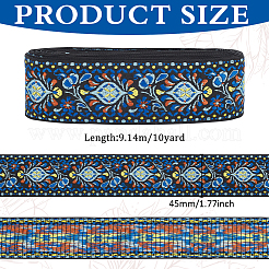 10 ярд полиэфирной жаккардовой ленты в этническом стиле с цветком OCOR-WH0078-185C