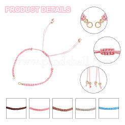 Регулируемый плетеный браслет из полиэфирного шнура AJEW-PH0001-48