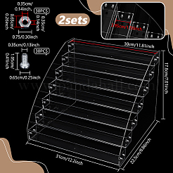 2 шт. 7-х уровневые акриловые подставки для ювелирных изделий&nbsp;ODIS-UN0001-24B