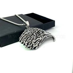 Винтажные панк-ожерелья из нержавеющей стали с подвеской в виде головы орла для мужчин TO6279