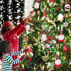 Набор рождественских деревянных подвесных украшений JX063A