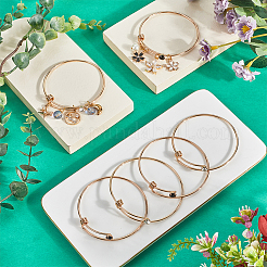 12 шт. 2-х цветные золотистые браслеты из нержавеющей стали 304 со стразами&nbsp;BJEW-SC0001-27