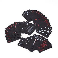 PVC防水ポーカー  ボックス付き  ブラック  88x62x0.2mm  箱：9x6.6x1.8センチメートル  55個/箱&nbsp;AJEW-WH0017-15