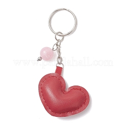 Брелки из искусственной кожи в форме сердца и круглого акрила&nbsp;KEYC-JKC01354