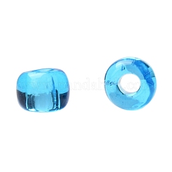 TOHOラウンドシードビーズ  日本製シードビーズ  （3b）透明なダークアクアマリン  8/0  3mm  穴：1mm  約222PCS /ボトル  10 G /ボトル&nbsp;SEED-JPTR08-0003B