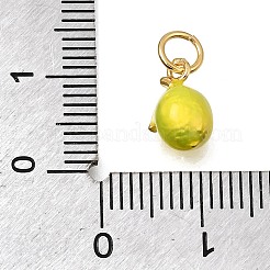 Pendentifs d'émail en laiton &nbsp;KK-G605-13G-01
