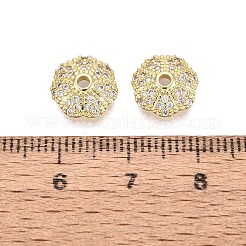 Messing Micro Pave klare Zirkonia Perlenkappen&nbsp;KK-Q071-17G-02