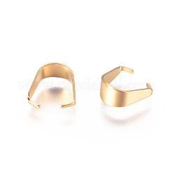 304ステンレススチールスナップオンベイル  ゴールドカラー  10x5mm  ピン：0.4x0.9mm&nbsp;STAS-F227-46C-G