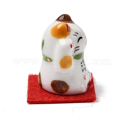 Керамические украшения для витрин с изображением счастливого кота&nbsp;DJEW-G048-01C