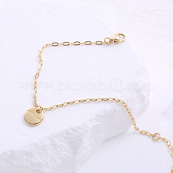 Плоские круглые браслеты из нержавеющей стали с подвесками KQ8563