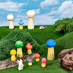 2 пакетик необработанных деревянных грибовидных украшений&nbsp;DJEW-PB0001-01