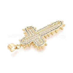 Латунные микропаве прозрачные подвески с фианитом&nbsp;KK-N268-90G