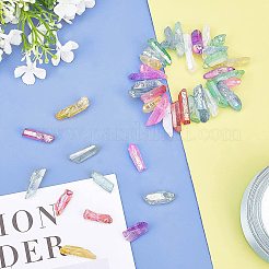 Гальванические природный кристалл кварца бусы пряди&nbsp;G-GA0001-24